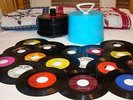 Retro Storage CASE with 45-rpm records (50's & 60's) - All 45's Listed Below