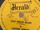 BLUES LIGHTNIN HOPKINS Herald 436 Sick Feeling/Move on Out Boogie E