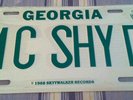 Rare Rap - MC Shy D - Luke Skywalker records 1988 Vanity License Plate- Georgia