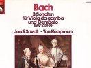 EMI - BACH 3 SONATEN FUR VIOLA DA GAMBA UND CEMBALO - SAVALL / KOOPMAN - NM
