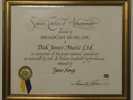 Elton John Special Citation Of Achievement Certificate Your Song Dick James