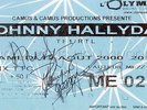 JOHNNY HALLYDAY TICKET DE CONCERT ORIGINAL VINTAGE OLYMPIA 12 8 2000 SIGNE