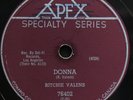 RITCHIE VALENS 78 Donna / La Bamba RARE CANADA ONLY EX Apex 76402