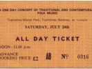 Sandy Denny Ralph McTell Byrds Steeleye Spa ISB Dion James Taylor 24/7/71 Ticket