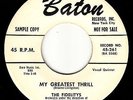 FIDELITYS - Baton 261 - My Greatest Thrill - VG+ DOO-WOP PROMO 45 (original)