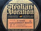 FORD DABNEY’S MILITARY BAND - ‘OUR SAMMIES’ MARCH’ AEOLIAN 78 BLACK WW1 INTEREST