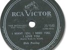 ELVIS PRESLEY Rock'n Roll 78 RPM Record. I Want You, I Need You, I Love You
