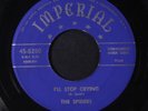 SPIDERS: I'll Stop Crying / Tears Began To Flow 45 (clean ) Vocal Groups