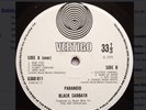 Black Sabbath Paranoid Lp Record Only No Cover Vertigo Swirl
