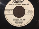 45 RPM GENE VINCENT Promo ROCKY ROAD BLUES VG+