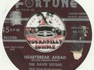 DAVIS SISTERS HEARTBREAK AHEAD ROCKABILLY DETROIT HILLBILLY BOPPER 45 RPM RECORD