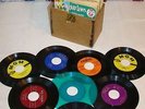 Early 1950's Hard-sided Record Case with (40+) 45-rpm Records - ALL 45's LISTED