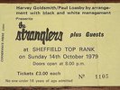 THE STRANGLERS ORIGINAL TICKET SHEFFIELD TOP RANK 14 OCTOBER 1979 RAVEN TOUR