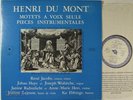 HENRI DU MONT RENE JACOBS RUBINLICHT HESS MOTETS INSTRUMENTALS ALPHA STEREO MINT