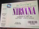 Genuine Nirvana Ticket April 6th 1994 Brixton Academy Kurt Cobain Memorabilia