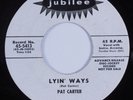 Teen Rockabilly 45 PAT CARTER Lyin' Ways JUBILEE HEAR promo