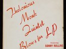 THELONIOUS MONK QUINTET BLOWS FOR LP with Sonny Rollins PRESTIGE prlp 166 / 10