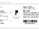 Place de concert BON IVER à Paris, Salle Pleyel le 23 septembre 2017