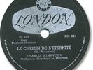 Rare CHARLES AZNAVOUR French 78 RPM Record. Le chemin de l'éternité