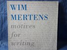 Wim Mertens, LP, Motives for writing, near mint,