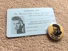 EDDIE COCHRAN : RARE FAN CLUB BADGE & MEMBERSHIP CARD CIRC 1957. EX.