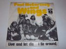 PAUL McCARTNEY & WINGS - LIVE AND LET DIE 45 SINGLE RARE DANISH YELLOW PS LISTEN