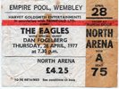 THE EAGLES CONCERT TICKET 1977 ORIGINAL VALUABLE GEM VINTAGE RARE FULLY DATED