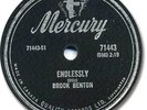 Rare 1959 BROOK BENTON R&B 78 RPM Record. Endlessly