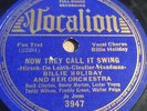 78 rpm Blues Record  by Billie Holiday on Vocalion  Now They Call It Swing
