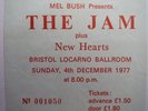 USED TICKET - THE JAM 1977 - WITH HAND SIGNED SIGNATURES INC' PAUL WELLER