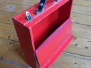 ORIGINALER,alter Plattenkoffer für Grammophon-Schellack-Platten rot
