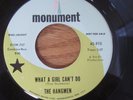 RARE THE HANGMEN 45 RPM DISC JOCKEY RECORD WHAT A GIRL CAN'T DO MONUMENT 910