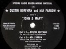 JOHN & MARY: Soundtrack Radio Promo, Dustin Hoffman / Mia Farrow 7” Record
