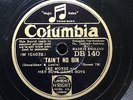 78 RPM- LEE MORSE - ’T'AIN’T NO SIN’ COLUMBIA DB140 - RED HOT JAZZ ACC. ROLLINI
