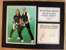STATUS QUO - RICK PARFITT & FRANCIS ROSSI - SUPERB SIGNED DISPLAY - COA - UACC