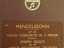 JOSEPH SZIGETI -VIOLINE- & BEECHAM Mendelssohn: Concerto in E Minor Op. 64  A100