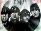 THE BEATLES GREYSCALE  design. Stencil and spraypaint artwork on vinyls.