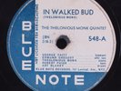 Jazz 78 THELONIOUS MONK QUINTET In Walked Bug BLUE NOTE 548 HEAR