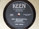 1958 R&B Doo Wop 78 rpm SAM COOKE For Sentimental Reasons / Desire Me  KEEN