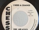 Soul Doo Wop R&B PROMO 45 The Miracles I Need A Change on Chess HEAR