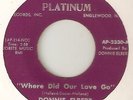 DONNIE ELBERT Where Did Our Love Go ALL PLATINUM  NORTHERN SOUL 45