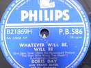 DORIS DAY - QUE SERA SERA -78 RPM - PHILIPS UK 1956 + COVER