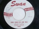RARE Philly Doo Wop Girl MARY SWAN 45 RPM Record Label 