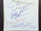 John Lennon, George Harrison & Ringo Starr signed page THE BEATLES autographs