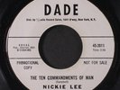 NICKIE LEE: The Ten Commandments Of Man / Late Shadows 45 (dj, Deep Soul cover