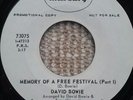 David Bowie -  Memory Of A Free Festival US Mercury promo 1970 EX+