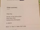 Peter Kay Tour tickets x 2  Genting Arena, Birmingham 23rd April 2018 