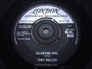 TONY BELLUS = Valentine Girl = NEAR MINT = LONDON HL 8933 = Rock & Roll Midtempo