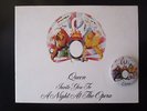 QUEEN  :  A NIGHT AT THE OPERA - 1975 UK TOUR CONCERT PROGRAMME + PIN BADGE