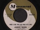 JANICE WARD: Double Crossin' Sweetie Pie / When A Girl Gives Her Heart 45 (sl w